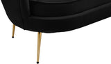 Gardenia Luxe Velvet Sofa with Glam Gold Chrome Legs and Deep Channel Tufting for Modern Elegance