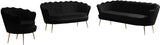 Gardenia Luxe Velvet Sofa with Glam Gold Chrome Legs and Deep Channel Tufting for Modern Elegance