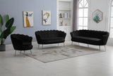 Gardenia Luxe Velvet Sofa with Glam Gold Chrome Legs and Deep Channel Tufting for Modern Elegance