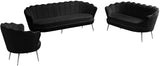 Gardenia Luxe Velvet Sofa with Glam Gold Chrome Legs and Deep Channel Tufting for Modern Elegance