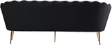 Gardenia Luxe Velvet Sofa with Glam Gold Chrome Legs and Deep Channel Tufting for Modern Elegance