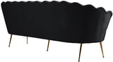 Gardenia Luxe Velvet Sofa with Glam Gold Chrome Legs and Deep Channel Tufting for Modern Elegance