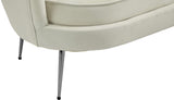 Gardenia Contemporary Loveseat with Deep Channel Tufting and Glam Gold Chrome Legs for Stylish Comfort