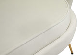 Gardenia Luxe Velvet Sofa with Glam Gold Chrome Legs and Deep Channel Tufting for Modern Elegance