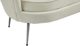 Gardenia Luxe Velvet Sofa with Glam Gold Chrome Legs and Deep Channel Tufting for Modern Elegance