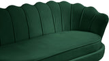 Gardenia Luxe Velvet Sofa with Glam Gold Chrome Legs and Deep Channel Tufting for Modern Elegance