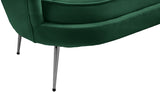Gardenia Luxe Velvet Sofa with Glam Gold Chrome Legs and Deep Channel Tufting for Modern Elegance