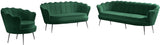 Gardenia Luxe Velvet Sofa with Glam Gold Chrome Legs and Deep Channel Tufting for Modern Elegance