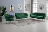 Gardenia Luxe Velvet Sofa with Glam Gold Chrome Legs and Deep Channel Tufting for Modern Elegance