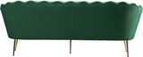 Gardenia Luxe Velvet Sofa with Glam Gold Chrome Legs and Deep Channel Tufting for Modern Elegance