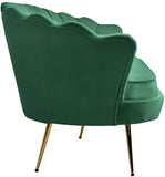 Gardenia Luxe Velvet Sofa with Glam Gold Chrome Legs and Deep Channel Tufting for Modern Elegance