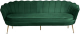 Gardenia Luxe Velvet Sofa with Glam Gold Chrome Legs and Deep Channel Tufting for Modern Elegance