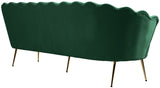Gardenia Luxe Velvet Sofa with Glam Gold Chrome Legs and Deep Channel Tufting for Modern Elegance