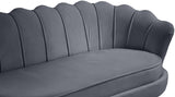 Gardenia Luxe Velvet Sofa with Glam Gold Chrome Legs and Deep Channel Tufting for Modern Elegance