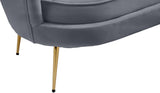 Gardenia Luxe Velvet Sofa with Glam Gold Chrome Legs and Deep Channel Tufting for Modern Elegance