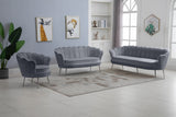 Gardenia Luxe Velvet Sofa with Glam Gold Chrome Legs and Deep Channel Tufting for Modern Elegance