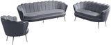 Gardenia Luxe Velvet Sofa with Glam Gold Chrome Legs and Deep Channel Tufting for Modern Elegance