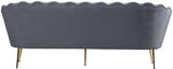 Gardenia Luxe Velvet Sofa with Glam Gold Chrome Legs and Deep Channel Tufting for Modern Elegance