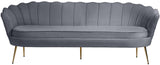 Gardenia Luxe Velvet Sofa with Glam Gold Chrome Legs and Deep Channel Tufting for Modern Elegance