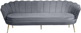 Gardenia Luxe Velvet Sofa with Glam Gold Chrome Legs and Deep Channel Tufting for Modern Elegance