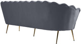 Gardenia Luxe Velvet Sofa with Glam Gold Chrome Legs and Deep Channel Tufting for Modern Elegance