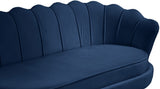 Gardenia Contemporary Loveseat with Deep Channel Tufting and Glam Gold Chrome Legs for Stylish Comfort