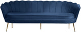 Gardenia Luxe Velvet Sofa with Glam Gold Chrome Legs and Deep Channel Tufting for Modern Elegance