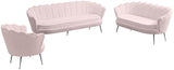 Gardenia Contemporary Loveseat with Deep Channel Tufting and Glam Gold Chrome Legs for Stylish Comfort