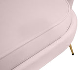 Gardenia Luxe Velvet Sofa with Glam Gold Chrome Legs and Deep Channel Tufting for Modern Elegance