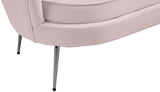 Gardenia Luxe Velvet Sofa with Glam Gold Chrome Legs and Deep Channel Tufting for Modern Elegance