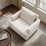 Modern Oversized Upholstered Armchair, Beige