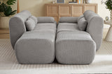 FLOVEX 141" 4-Seater Sofa with 2 Ottomans