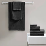 100% Cotton Quick Dry 12 Piece Bath Towel Set, Black