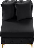Tremblay Contemporary Armless Chair with Deep Button Tufting and Stylish Modular Gold & Chrome Legs
