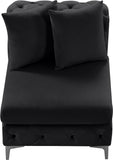 Tremblay Contemporary Armless Chair with Deep Button Tufting and Stylish Modular Gold & Chrome Legs
