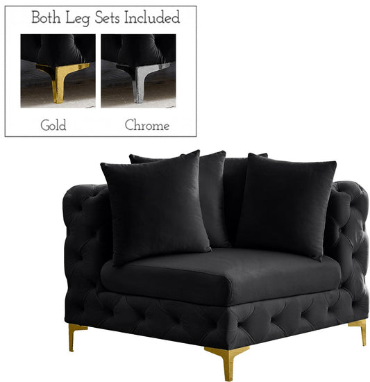 Tremblay Contemporary Corner Chair with Deep Button Tufting and Modular Design for Modern Spaces
