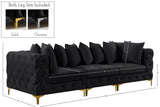 Tremblay Modular Sofa with Luxurious Velvet, Deep Button Tufting & Customizable Gold Chrome Legs