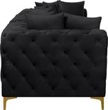Tremblay Modular Sofa with Luxurious Velvet, Deep Button Tufting & Customizable Gold Chrome Legs