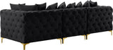 Tremblay Modular Sofa with Luxurious Velvet, Deep Button Tufting & Customizable Gold Chrome Legs