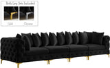Tremblay Modular Sofa with Luxurious Velvet, Deep Button Tufting & Customizable Gold Chrome Legs