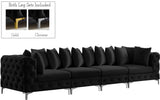 Tremblay Modular Sofa with Luxurious Velvet, Deep Button Tufting & Customizable Gold Chrome Legs