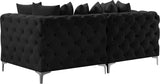 Tremblay Modular Sofa with Luxurious Velvet, Deep Button Tufting & Customizable Gold Chrome Legs
