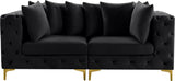 Tremblay Modular Sofa with Luxurious Velvet, Deep Button Tufting & Customizable Gold Chrome Legs
