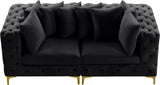 Tremblay Modular Sofa with Luxurious Velvet, Deep Button Tufting & Customizable Gold Chrome Legs