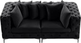 Tremblay Modular Sofa with Luxurious Velvet, Deep Button Tufting & Customizable Gold Chrome Legs