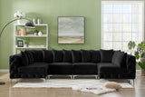 Tremblay Velvet Modular Sectional Sofa - Stylish Deep Button Tufting & Gold Chrome Legs Included