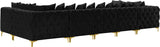 Tremblay Velvet Modular Sectional Sofa - Stylish Deep Button Tufting & Gold Chrome Legs Included