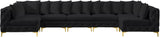 Tremblay Velvet Modular Sectional Sofa - Stylish Deep Button Tufting & Gold Chrome Legs Included