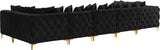Tremblay Velvet Modular Sectional Sofa - Stylish Deep Button Tufting & Gold Chrome Legs Included