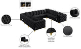 Tremblay Velvet Modular Sectional Sofa - Stylish Deep Button Tufting & Gold Chrome Legs Included